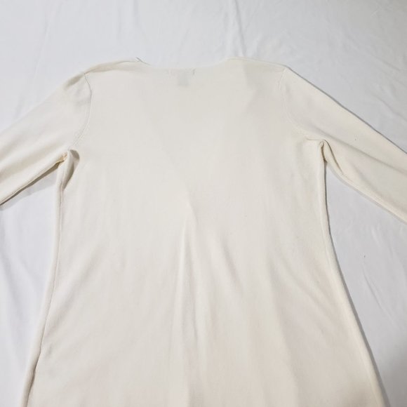 SPRING + MERCER Size S (4-6) Cream Ivory White Cardigan Sweater Top Blouse #947 - Picture 6 of 6